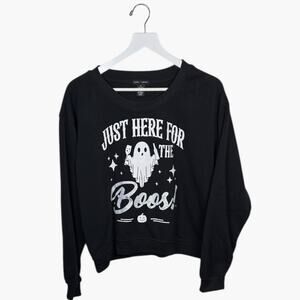 Better Together Black Halloween Boos Booze Sweatshirt W2109 Sz XL